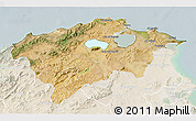 Satellite 3D Map of Bizerte, lighten