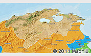 Satellite 3D Map of Bizerte, political outside