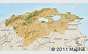 Satellite 3D Map of Bizerte, shaded relief outside