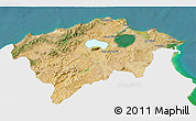 Satellite 3D Map of Bizerte, single color outside