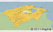 Savanna Style 3D Map of Bizerte, single color outside