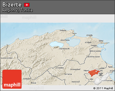 Shaded Relief 3D Map of Bizerte