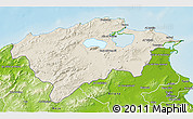 Shaded Relief 3D Map of Bizerte, physical outside