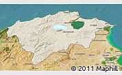 Shaded Relief 3D Map of Bizerte, satellite outside