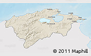 Shaded Relief 3D Map of Bizerte, single color outside