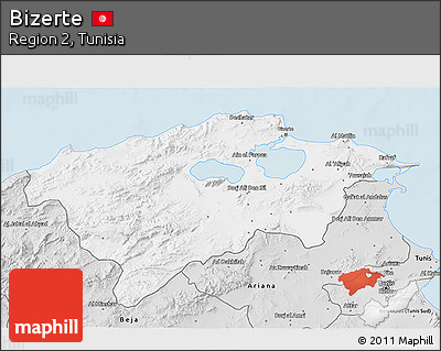 Silver Style 3D Map of Bizerte