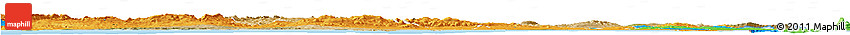 Satellite Horizon Map of Bizerte, political outside