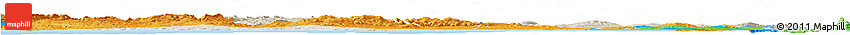 Shaded Relief Horizon Map of Bizerte, political outside