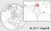 Blank Location Map of Bizerte, within the entire country