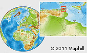 Physical Location Map of Bizerte, highlighted parent region, within the entire country