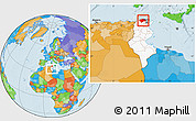 Political Location Map of Bizerte, highlighted country, within the entire country