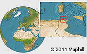 Satellite Location Map of Bizerte