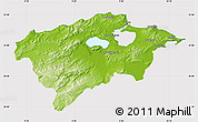 Physical Map of Bizerte, cropped outside