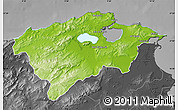 Physical Map of Bizerte, darken, desaturated