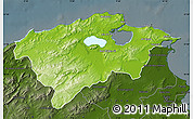 Physical Map of Bizerte, darken