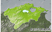 Physical Map of Bizerte, darken, semi-desaturated
