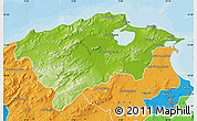 Physical Map of Bizerte, political outside