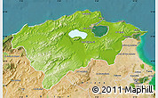 Physical Map of Bizerte, satellite outside