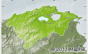 Physical Map of Bizerte, semi-desaturated