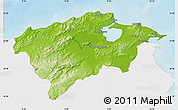 Physical Map of Bizerte, single color outside