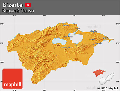 Political Map of Bizerte, cropped outside