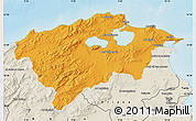 Political Map of Bizerte, shaded relief outside