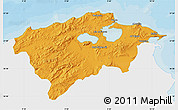 Political Map of Bizerte, single color outside