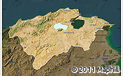 Satellite Map of Bizerte, darken