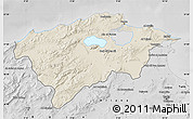 Shaded Relief Map of Bizerte, desaturated