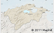 Shaded Relief Map of Bizerte, lighten
