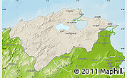 Shaded Relief Map of Bizerte, physical outside