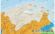 Shaded Relief Map of Bizerte, political outside