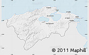 Silver Style Map of Bizerte, single color outside