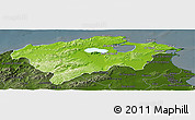 Physical Panoramic Map of Bizerte, darken