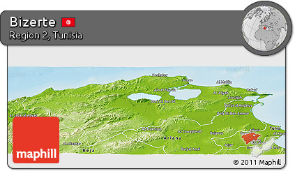 Physical Panoramic Map of Bizerte