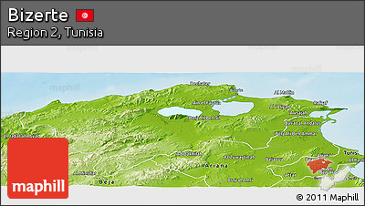 Physical Panoramic Map of Bizerte