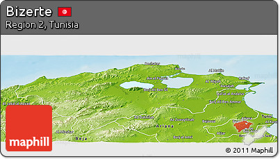 Physical Panoramic Map of Bizerte