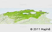 Physical Panoramic Map of Bizerte, lighten
