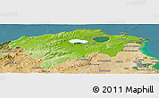 Physical Panoramic Map of Bizerte, satellite outside