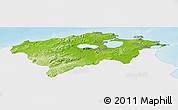 Physical Panoramic Map of Bizerte, single color outside