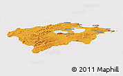 Political Panoramic Map of Bizerte, cropped outside