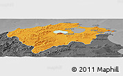 Political Panoramic Map of Bizerte, darken, desaturated