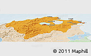 Political Panoramic Map of Bizerte, lighten