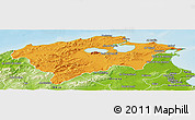 Political Panoramic Map of Bizerte, physical outside