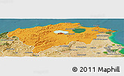 Political Panoramic Map of Bizerte, satellite outside