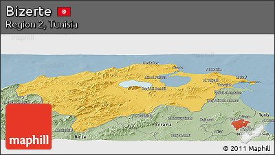 Savanna Style Panoramic Map of Bizerte