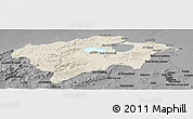 Shaded Relief Panoramic Map of Bizerte, darken, desaturated