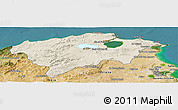 Shaded Relief Panoramic Map of Bizerte, satellite outside