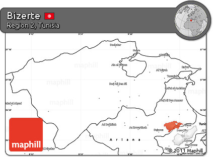Blank Simple Map of Bizerte