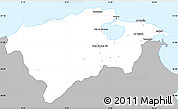 Gray Simple Map of Bizerte, single color outside
